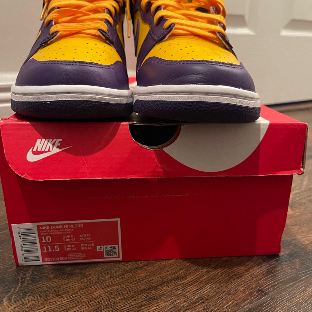 Nike Yellow and Purple High-Top Sneakers - Picture 10 of 10